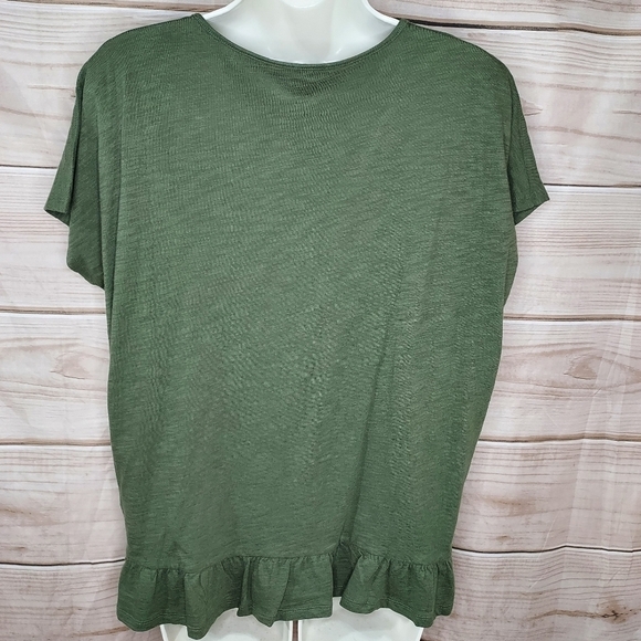 GAP t-shirts scoop neck purple orchid, grey camo, vneck army green M L lot of 3 - Picture 12 of 16